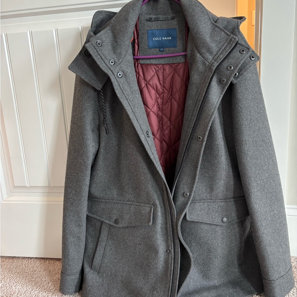 Cole Haan Charcoal Gray Men's Military Jacket